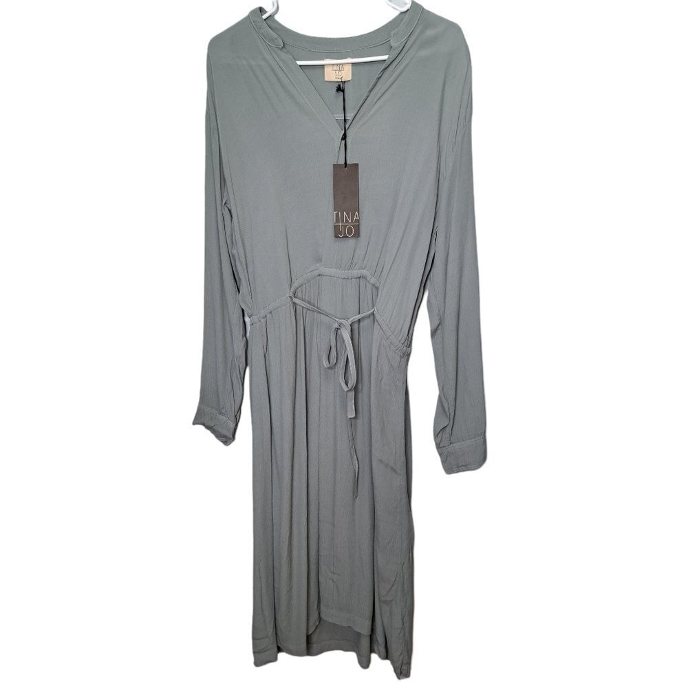 NEW Tina + Jo Green Drawstring Midi Dress Style 69-4535 Size Small